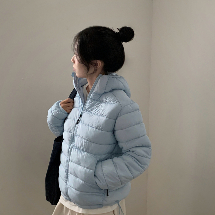 마블 후드 경량 스트링 웰론 아웃도어 숏패딩 집업점퍼