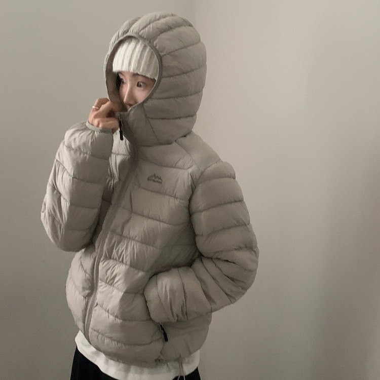 마블 후드 경량 스트링 웰론 아웃도어 숏패딩 집업점퍼