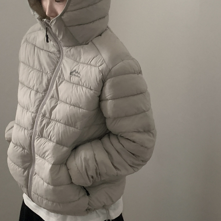 마블 후드 경량 스트링 웰론 아웃도어 숏패딩 집업점퍼