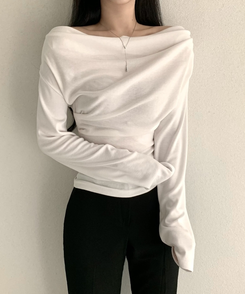 【起毛】ドレープシャーリングTシャツ IVORY