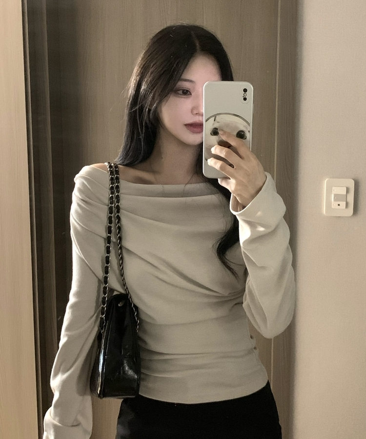 【起毛】ドレープシャーリングTシャツ BEIGE