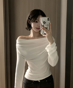 アンバランスドレープブラウス IVORY