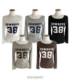 アンバランスオフ長袖Tシャツ(5color)