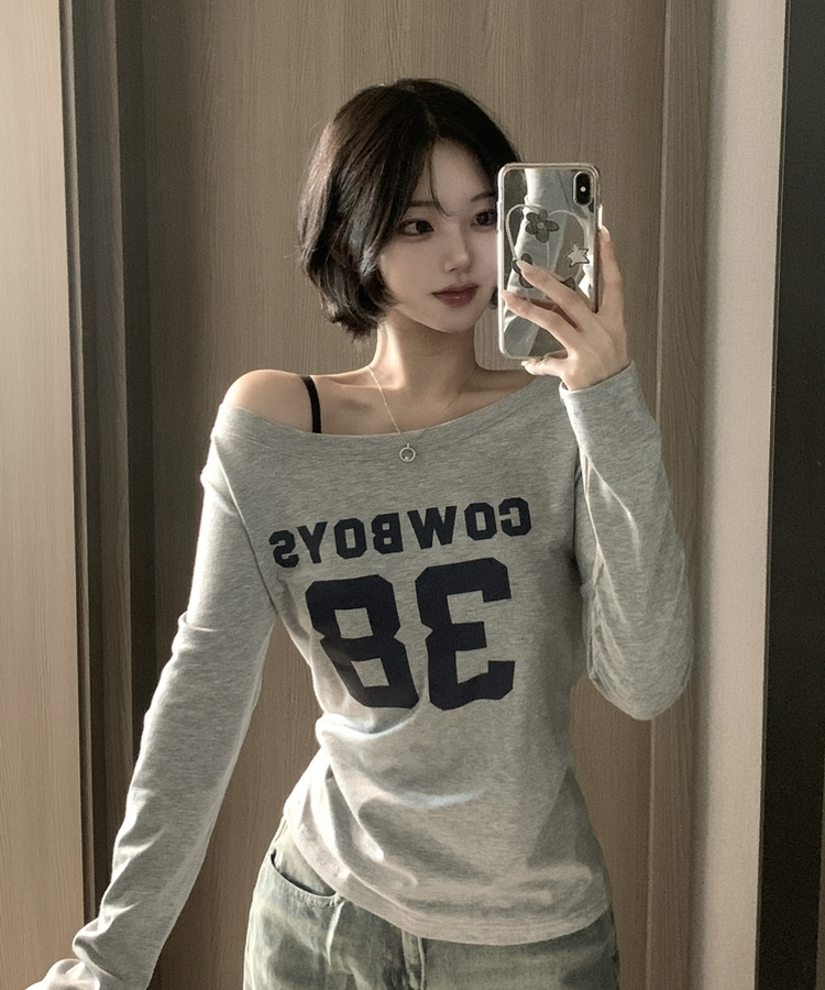 アンバランスオフ長袖Tシャツ(5color) MELANGE