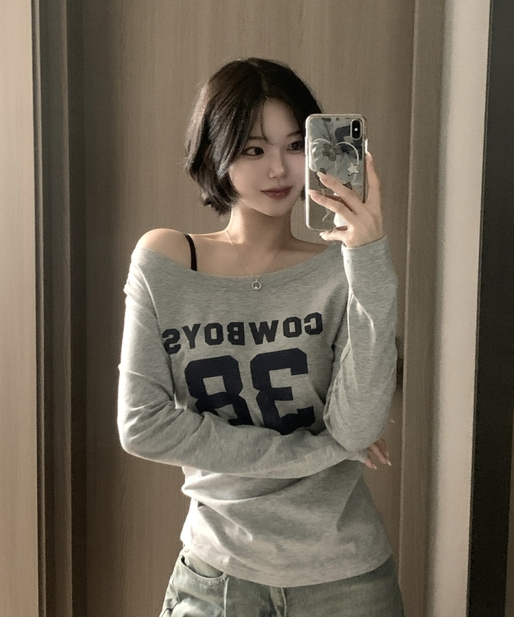 アンバランスオフ長袖Tシャツ(5color) MELANGE