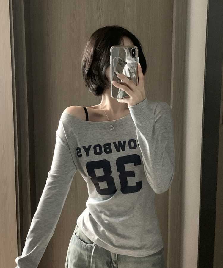 アンバランスオフ長袖Tシャツ(5color) MELANGE