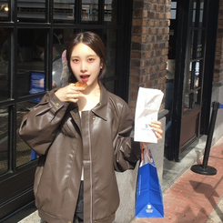 スエード調カラージャケット BROWN