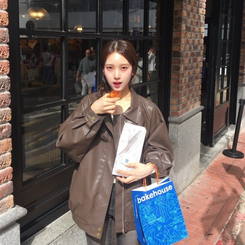 スエード調カラージャケット BROWN