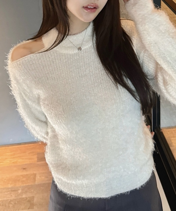 솔잎 어깨트임 니트