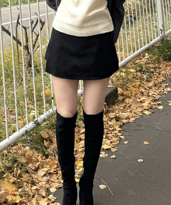 コーデュロイミ二スカート BLACK