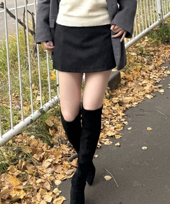 コーデュロイミ二スカート BLACK