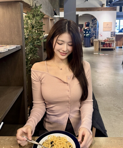 スリムオフショルダーリブニット PINK