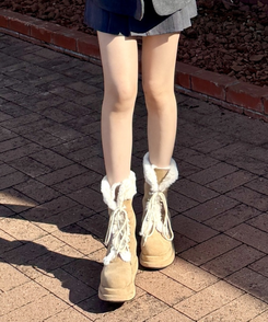 ロングファーブーツ BEIGE