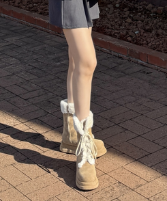ロングファーブーツ BEIGE
