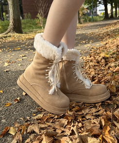 ロングファーブーツ BEIGE