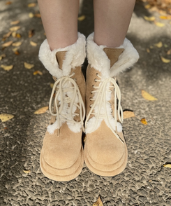 ロングファーブーツ BEIGE
