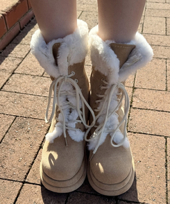 ロングファーブーツ BEIGE