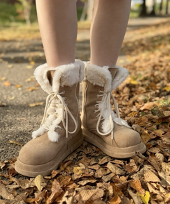 ロングファーブーツ BEIGE