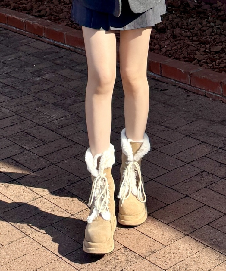 ロングファーブーツ BEIGE