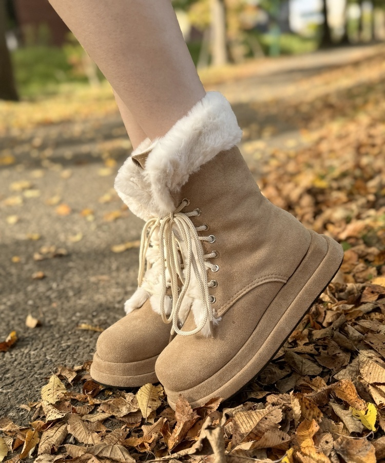 ロングファーブーツ BEIGE