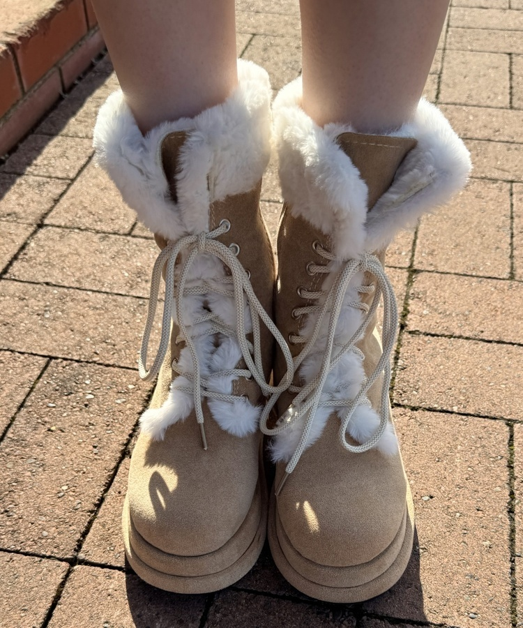 ロングファーブーツ BEIGE