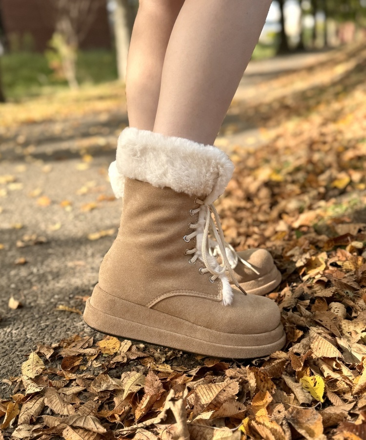 ロングファーブーツ BEIGE