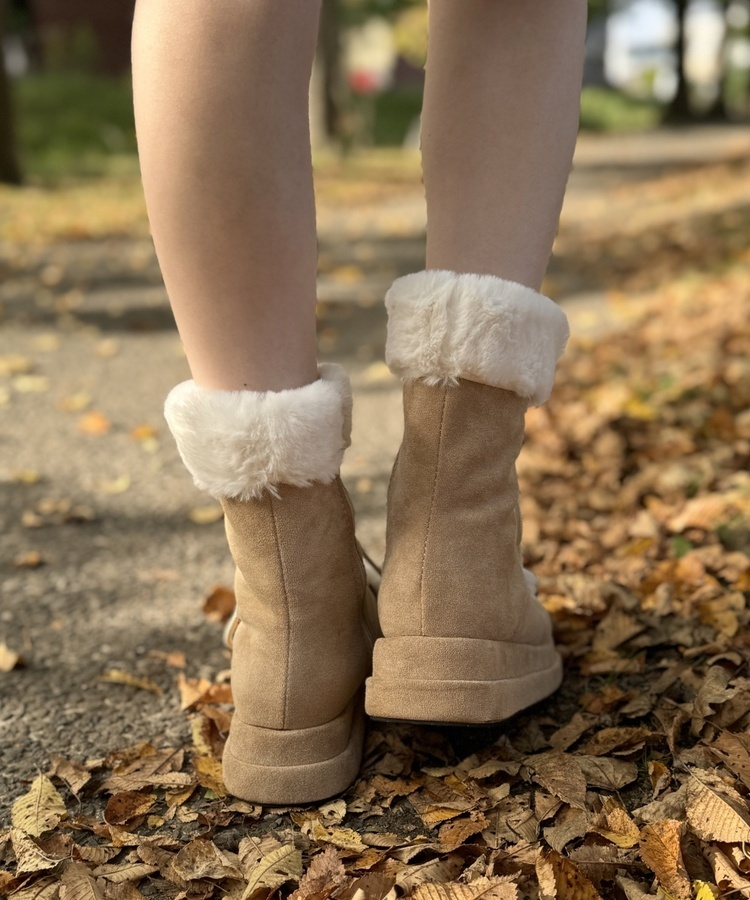 ロングファーブーツ BEIGE