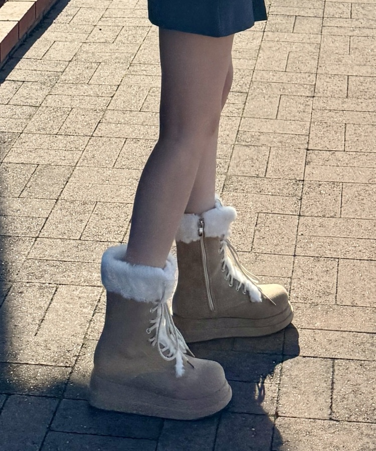 ロングファーブーツ BEIGE