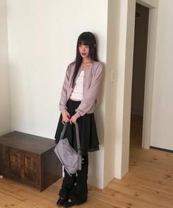 ルーズフィットニットカーディガン(14color) LILAC