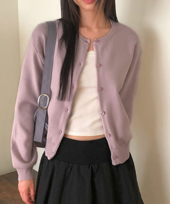 ルーズフィットニットカーディガン(14color) LILAC