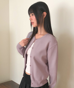 ルーズフィットニットカーディガン(14color) LILAC