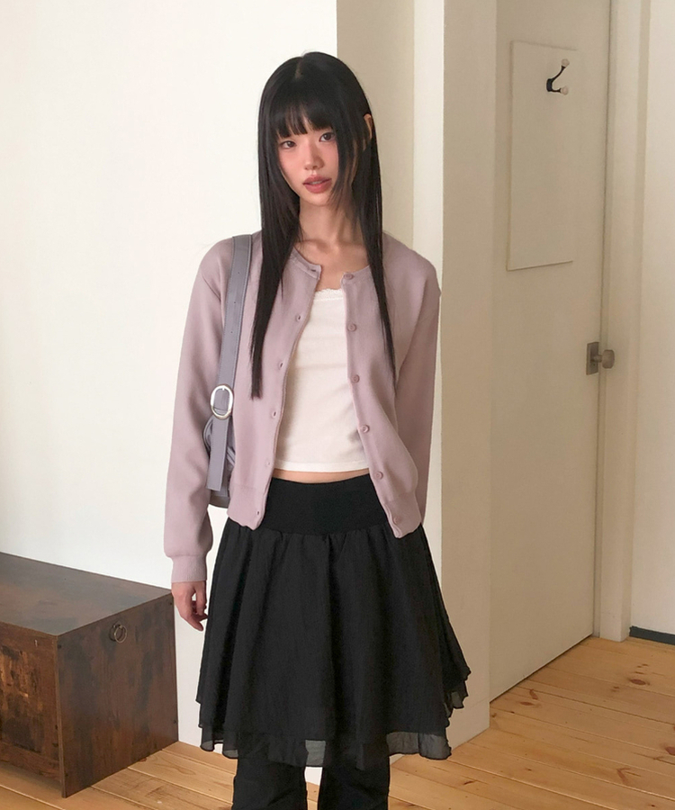 ルーズフィットニットカーディガン(14color) LILAC