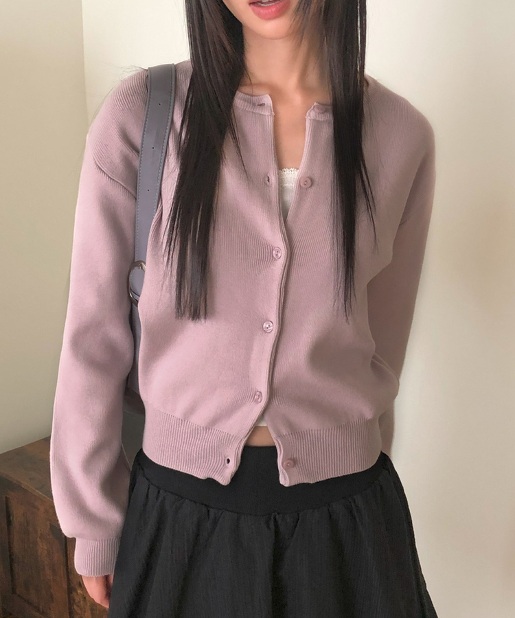 ルーズフィットニットカーディガン(14color) LILAC