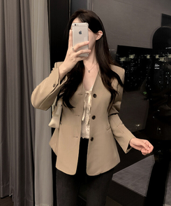 ノーカラーラインジャケット BEIGE