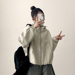 ピグメントウォッシングフードジップアップ(6color) IVORY