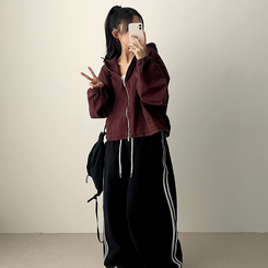 ピグメントウォッシングフードジップアップ(6color) WINE