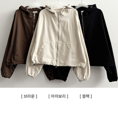 ピグメントウォッシングフードジップアップ(6color)