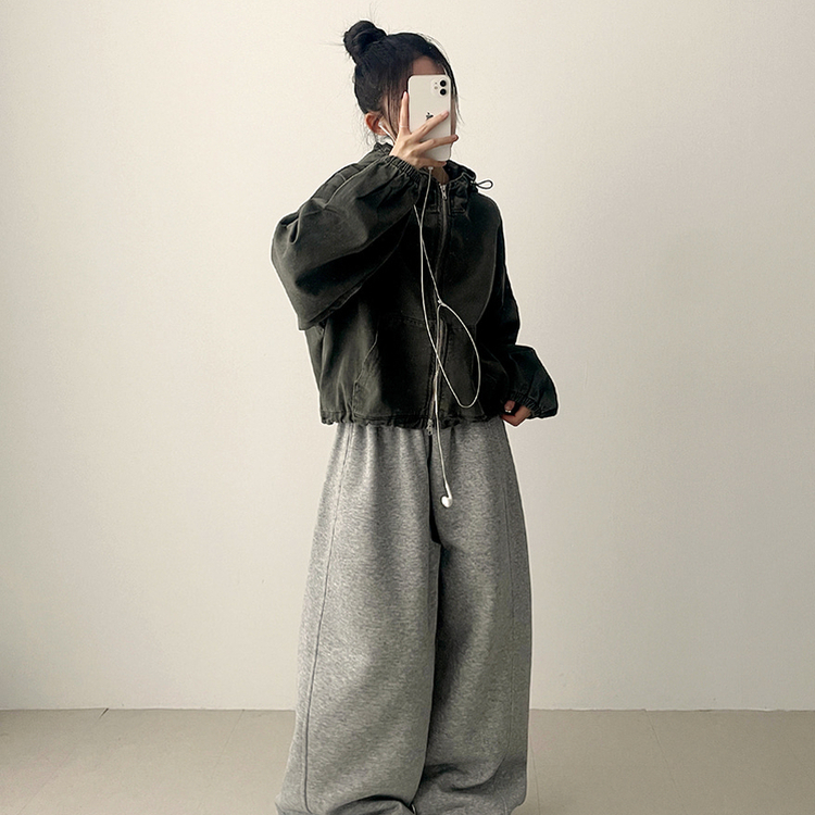 ピグメントウォッシングフードジップアップ(6color) KHAKI