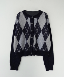 ウールアーガイルカーディガン