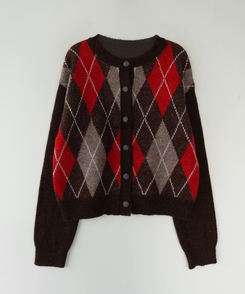 ウールアーガイルカーディガン