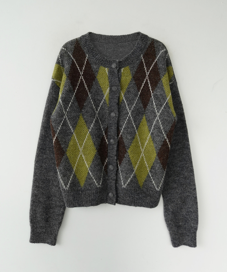 ウールアーガイルカーディガン