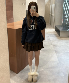 큐티 복슬 털 어그 스릴퍼 아이보리