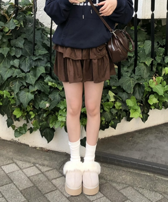 큐티 복슬 털 어그 스릴퍼 아이보리