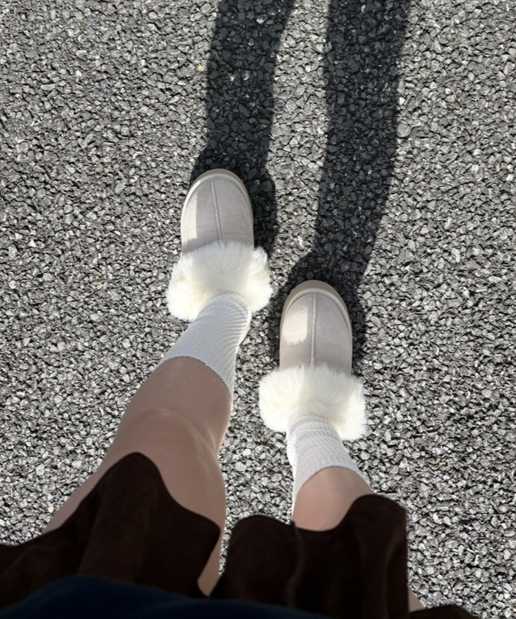 큐티 복슬 털 어그 스릴퍼 아이보리