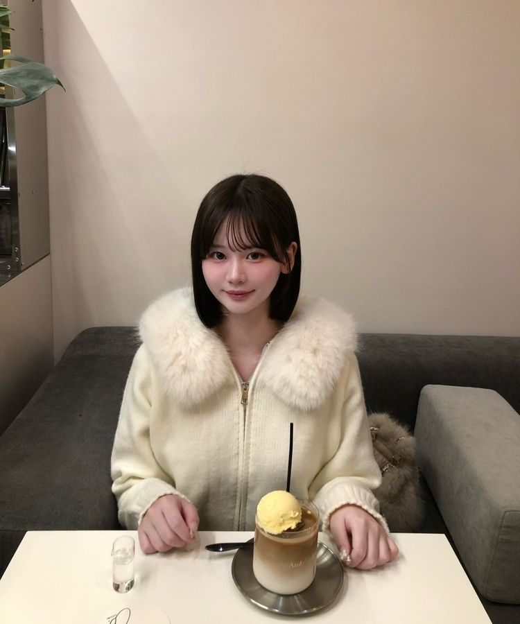 펄 니트 투웨이 집업 아이보리