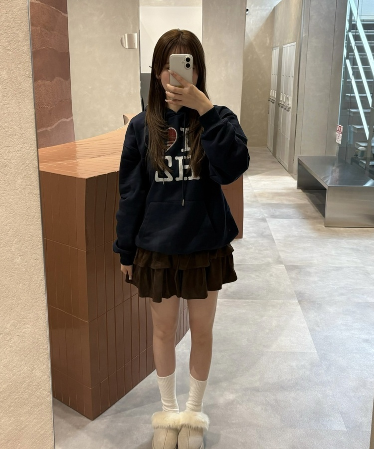 스웨이드 캉캉 프릴 미니 스커트 브라운