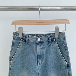 【丈別】ウォッシングセミブーツカットスパンデニムパンツ