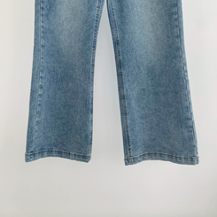 【丈別】ウォッシングセミブーツカットスパンデニムパンツ