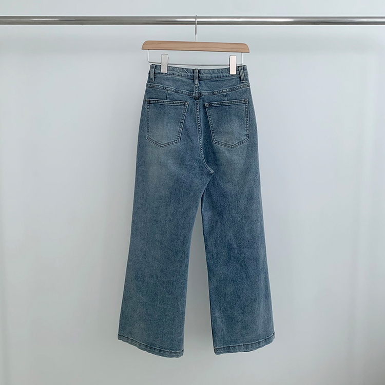 【丈別】ウォッシングセミブーツカットスパンデニムパンツ