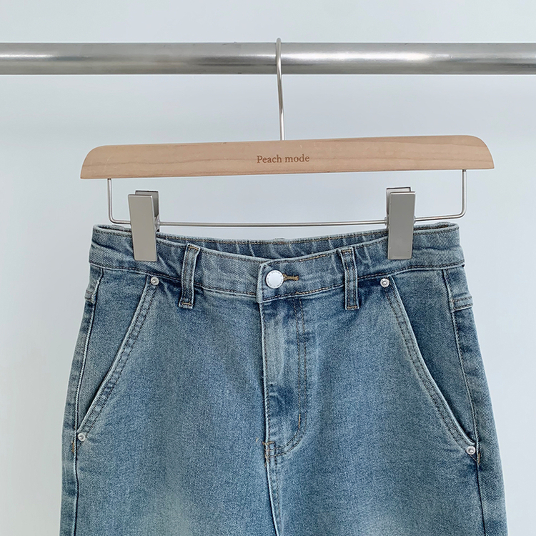 【丈別】ウォッシングセミブーツカットスパンデニムパンツ